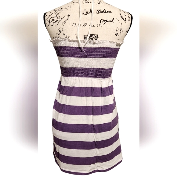 Striped Halter Swimsuit Cover-up Dress - Picture 2 of 3